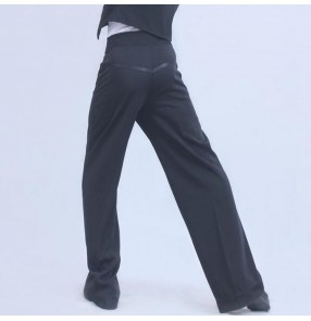 Men's latin ballroom dancing pants rumba salsa chacha flamenco waltz tango dance trousers