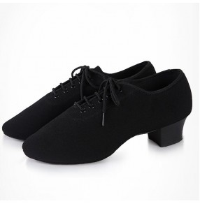 Men's latin ballroom shoes canvas upper with soft calf soles competition professional waltz tango flamenco stage performance shoes 