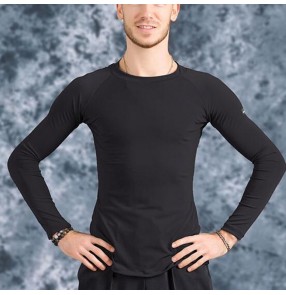 Men's latin dance shirts male competition professional ballroom waltz tango flamenco dancing shirts tops 