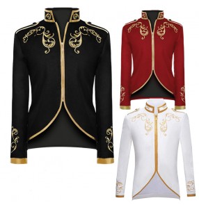 Men's Medieval European palace film drama prince peformance coat singers host showstopper retro jackets Halloween xmas birthday party solo cos costumes for male