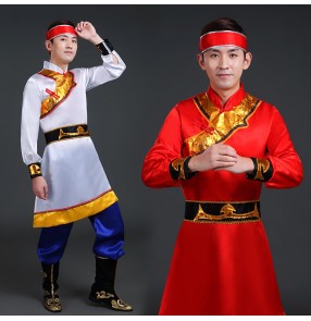 Men's Mongolian dance costumes chinese minority mongolia dance costumes robes dresses