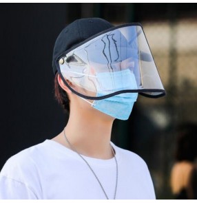 Men's outdoor baseball cap with face shield anti-spitting spray saliva dust proof safety protective sun hat