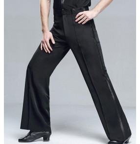  Men's ribbon striped side ballroom latin dance pants male jive chacha paso doble dance competition trousers