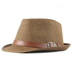 men's Straw fedoras hat men's small top hat sun hat British retro gentleman jazz hat for male