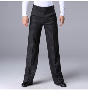 Men's striped ballroom latin dance pants male professional competition waltz tango chacha long length latin dance trousers