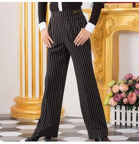 Men's striped latin dance pants ballroom tango chacha dance long trousers for male