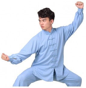 Men's tai-chi Wushu uniforms kungfu cotton material clothing fitness training exercises martial art competition performance clothing