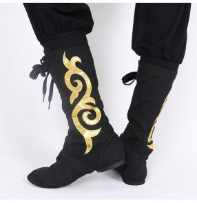 Men's women Mongolian dance shoes boots male female chinese folk dance shoes boots