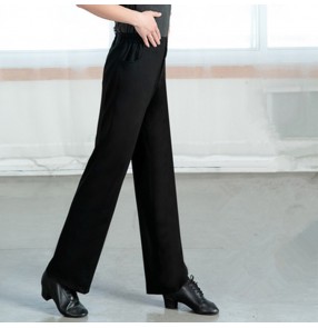 Men's women's ballroom latin dance pants straight stretchable fabric competition professional latin ballroom chacha rumba jive dance pants trousers