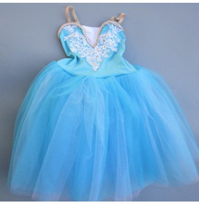 Modern dance kids ballet dresses baby girls stage performance princess dance long dresses