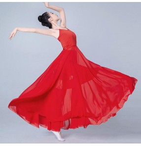 Modern dance sling dress female adult big swing elegant classical dance dress choir dress chorus suit practice clothes