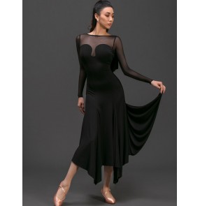 Navy Black Ballroom dance dresses for women Ladies modern National waltz tango standard foxtrot dance long gown for lady