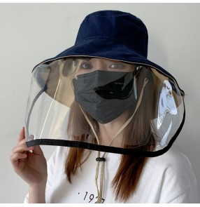 outdoor Anti-spitting virus fisherman hat with face shield for women full face cover sun cap bucket hat