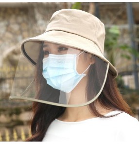 Outdoor fisherman's cap with face shield antivirus spray saliva safety protective sun cap for women and men