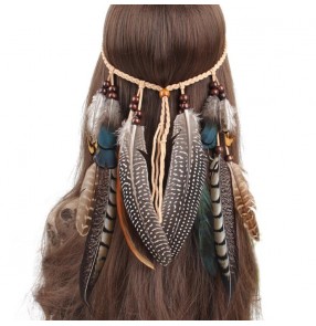 Peacock Feather Hairband Indian dance Bohemian Fashion Hippie Hair Accessories Ethnic Style Headdress