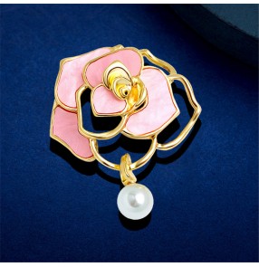 Pearl rose flower brooch pearl corsage elegant fashion accessories women