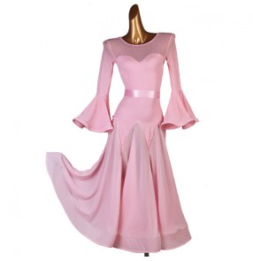 Pink ballroom dancing dresses for women girls waltz tango dance dresses costumes