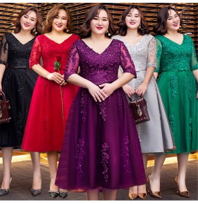 plus size Evening dress for women wedding party bridesmaid dresses cocktail party banquet party dress singers host performance dress