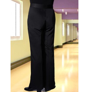 Plus size Men's black ballroom latin dance pants stage performance chacha dance pants