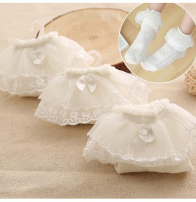 Princess ballet latin dance lace socks for girls kids children modern dance princess dresses short socks