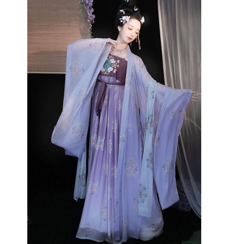 Purple hanfu fairy dress Tang han ming style Empress princess cosplay ...