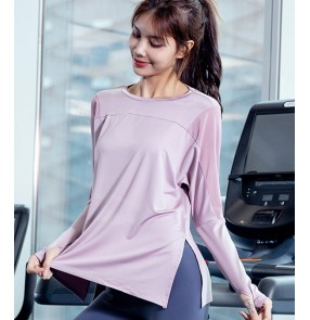 Quick-drying Yoga running fitness clothes women's loose plus size running blouse fitness gyms short-sleeved sports T-shirt yoga tops