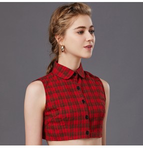 red black plaid dickey collar detachable collar for women shirt decoration collar red plaid shirt collar for sweater 
