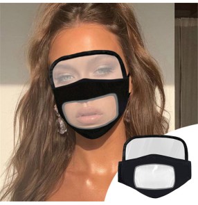 Reusable face mask transparent visible mouth masks for unisex with clear eye protection shield face mask anti-fog for women and men