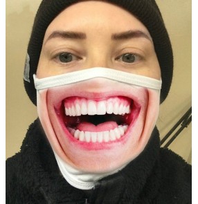Reusable face masks for unisex face expression 3D printed pattern protective mouth mask for women and men