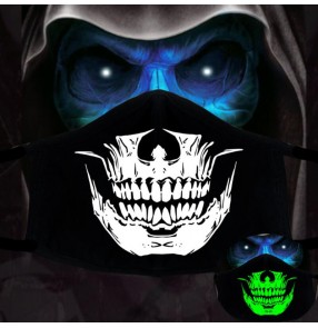 Reusable mask Black Luminous Cotton skull Dustproof Mouth mask Face Mask punk Expression Women Men Face Mouth Masks Couple Mask