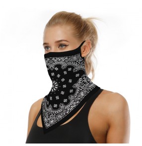 Reusable mask for unisex floral printed face cover dust proof sunscreen neck scarf riding cs mouth mask