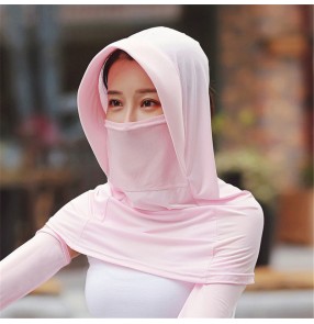 Reusable mask sun protection neck mask cap face neck cover outdoor riding hiking  breathable mouth mask protective cap for women