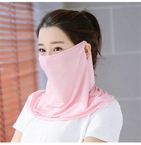 Reusable Neck Sunscreen Protective Mask Outdoor riding cycling Fashionable Shade Breathable Ice Silk mouth Mask for women