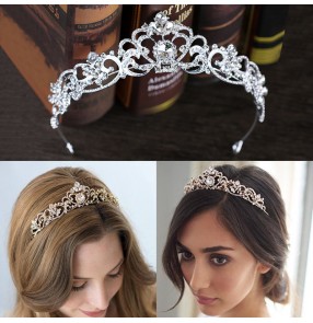 Rhinestone Crown Bridal Tiara photos shooting bridal head hoop headdress
