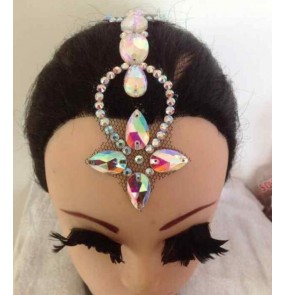 Rhinestones headdress for women girls competition latin ballroom dance 