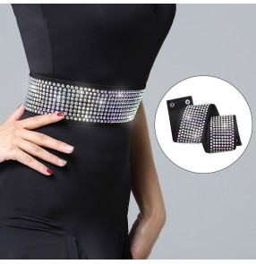 Rhinestones Latin dance belt female professional Latin dance accessories bling waistband diamond modern dance girdle dance accessories