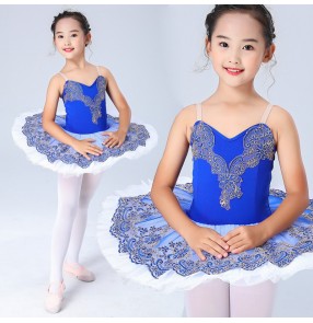 Royal blue ballet dance dress for kids children classical pancake tutu skirt ballerina ballet dress 