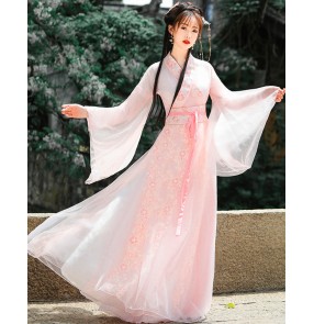 Sakura Hanfu fairy dress for women's chinese ancient folk costume classical dance princess performance dress photos shooting cosplay costumes