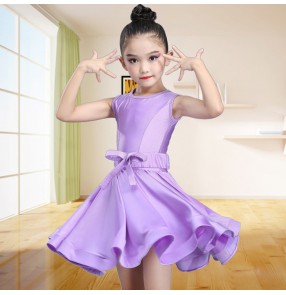 School Competition Ballroom dress violet red army green latin rumab chacha salsa samba dancing dresses for girls kids children 