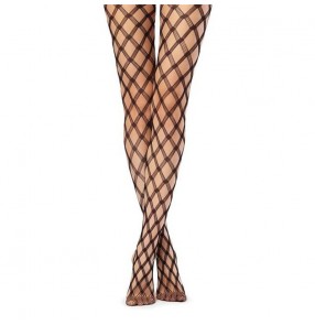 singers Stage performance ds jazz dance stockings for women female Cross grid rhombus sexy pantyhose fishnet stockings hollow fishnet stockings women's socks