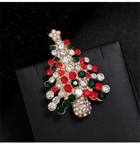 Snowman Christmas Broches for women and men wholesale custom corsage rhinestone brooch Clothing accessories brooch