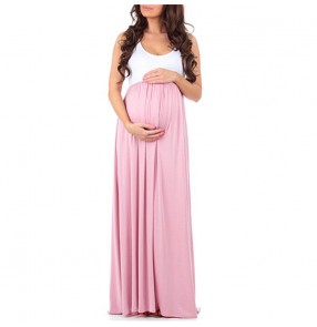 Summer maternity dress sleeveless maxi dresses for pregnant women gown clothing 