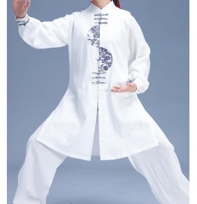 Tai Chi clothing cotton linen kung fu uniforms for unisex martial arts performance competition costumes Morning Zen tea for men and women