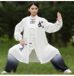 Tai Chi clothing male and female painted martial arts competition performance clothing male Chinese style spring and autumn three-piece Chinese kung fu suit