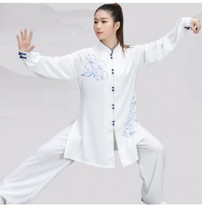 Taichi kungfu uniforms for women Hand-painted stretch cotton Chinese style wushu practice morning exercise uniforms martial arts performance clothing