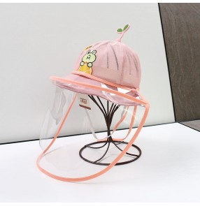 Toddlers baby anti-spray saliva direct splash fisherman's cap with clear face shield safety protection summer sun hat for kids