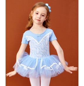 Toddlers baby pink blue purple tutu skirts ballet leotard dresses for girls kids ballerina birthday party dress up Lace princess dress for children