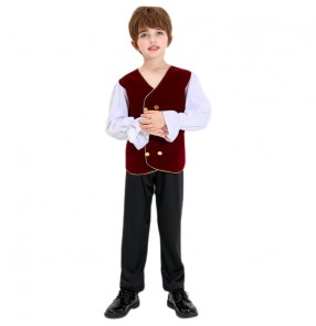 Ukrainian Russian traditional folk costumes for boy kids Georgian style cosplay stage performance outfits International cultural festival stage performance clothes