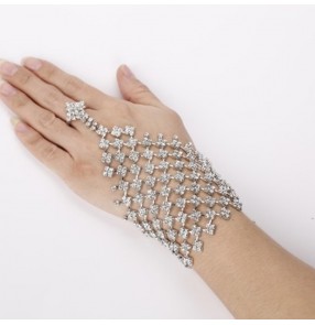 Wedding party Bride bracelet Latin dance rhinestones bracelet performance hand jewelry wedding accessories