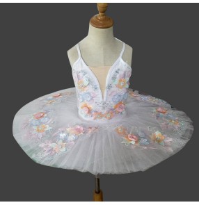 White little swan lake ballet dance dress tutu skirt for kids girls professional stage performance ballet dance costumes ballerina dress for children